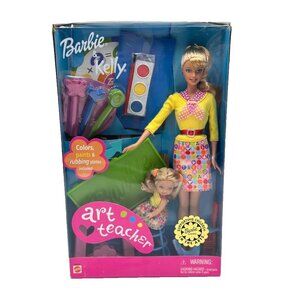 Vintage 2002 Mattel Barbie & Kelly I Can Be An Art Teacher Doll Play Set NIB